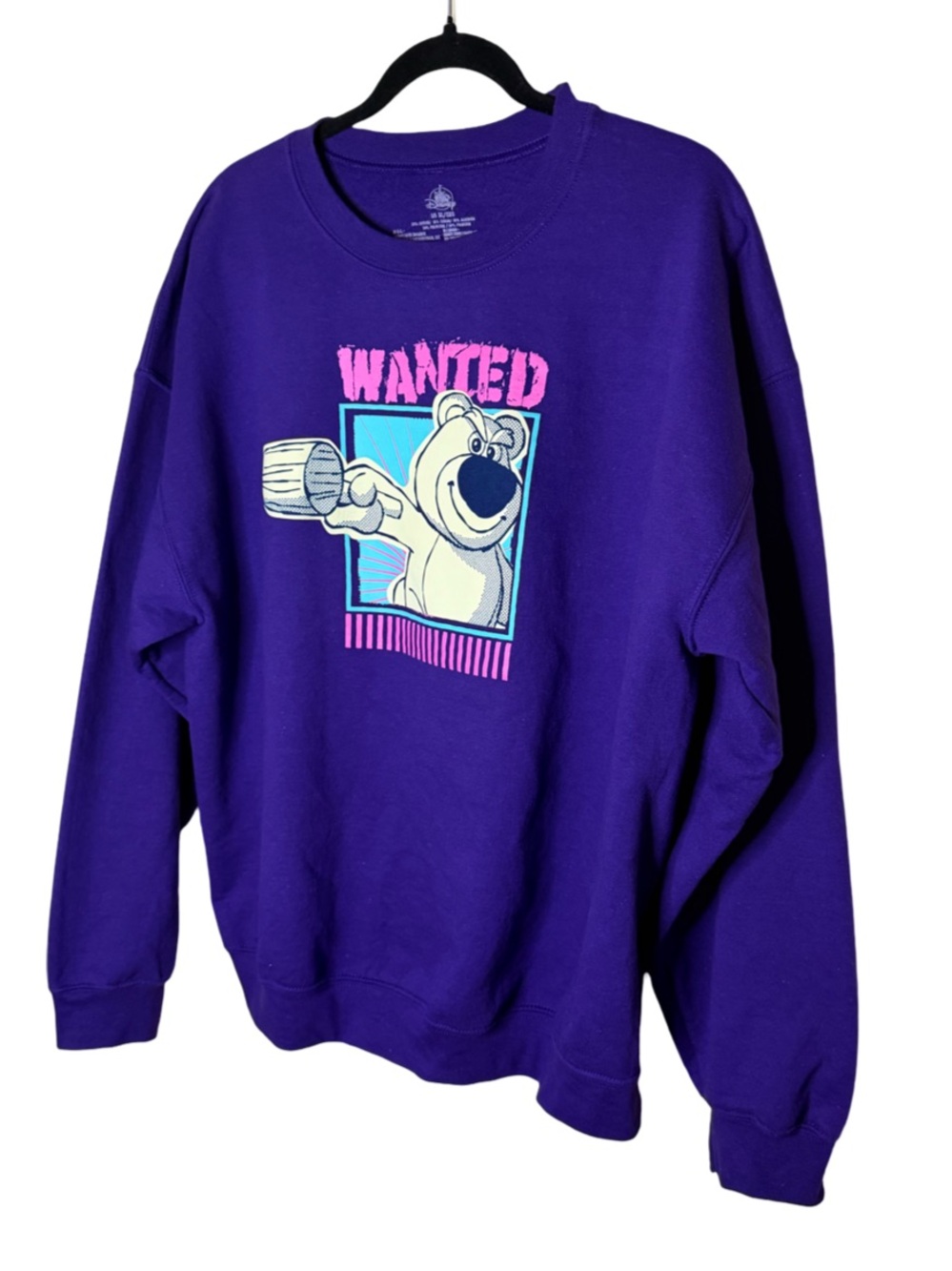 Disney Pixar Toy Story Lotso “Wanted” Purple Sweatshirt – XL NWOT - Picture 2 of 6
